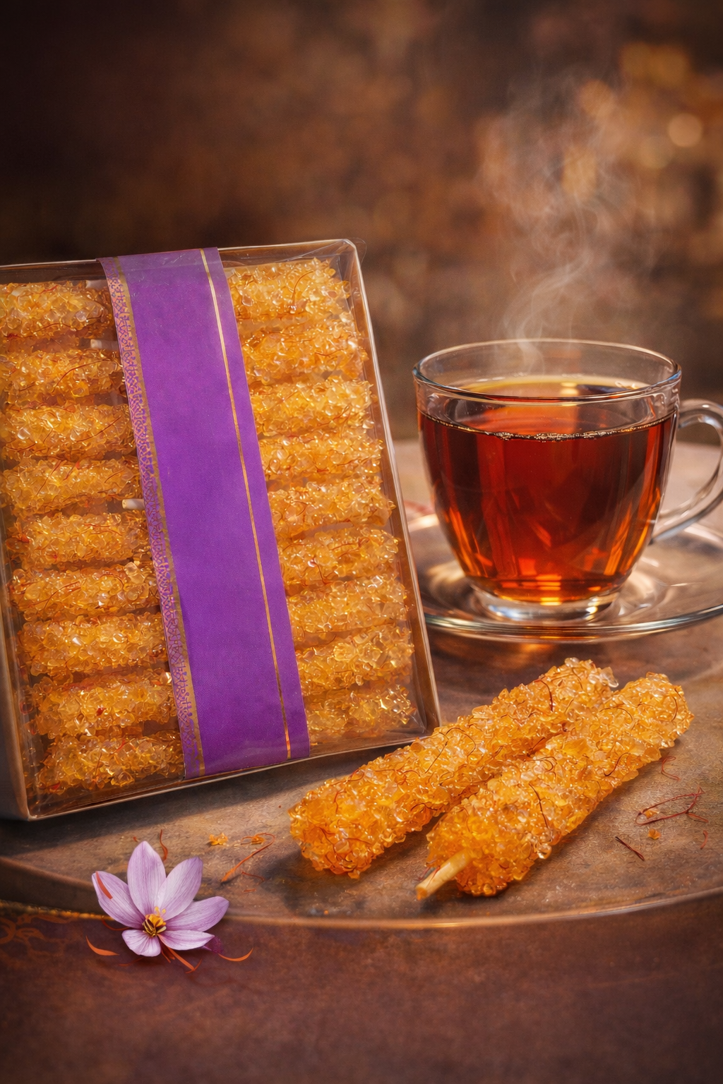 Zuckercandys Nabat 300g | نبات چوبی زعفرانی