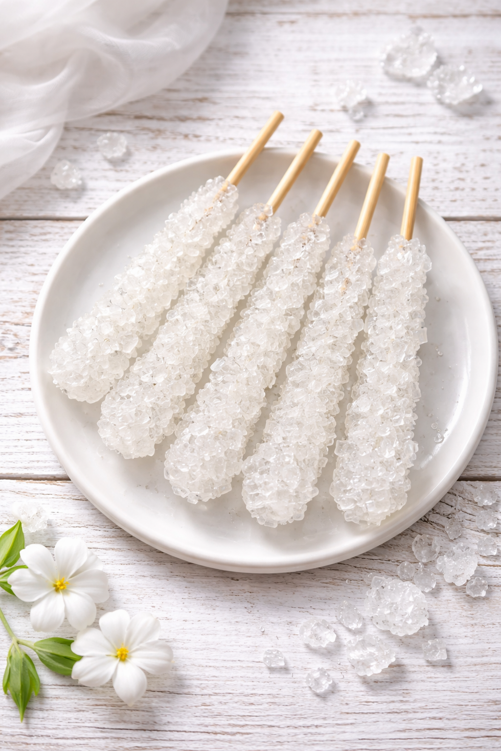 weiße Zuckercandys 10 Sticks | نبات چوبی سفید